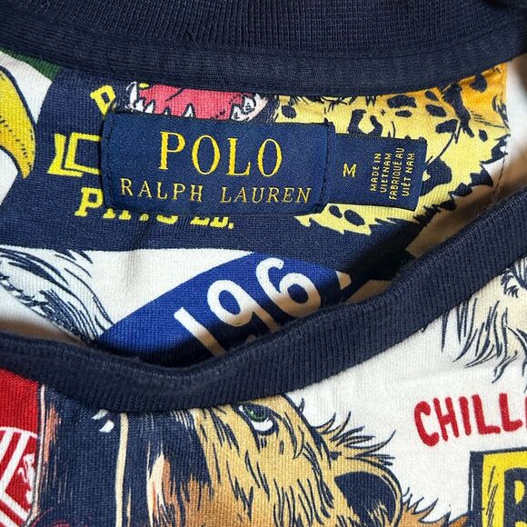 Polo Ralph Lauren Animal‎ All Star Sweatshirt Men`s Medium Multicolor Crewneck - Picture 4 of 5
